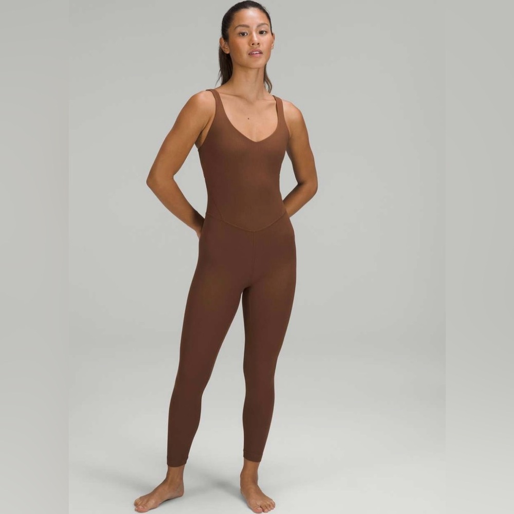 Lululemon Align Ribbed Body Suit 25” in Mocha